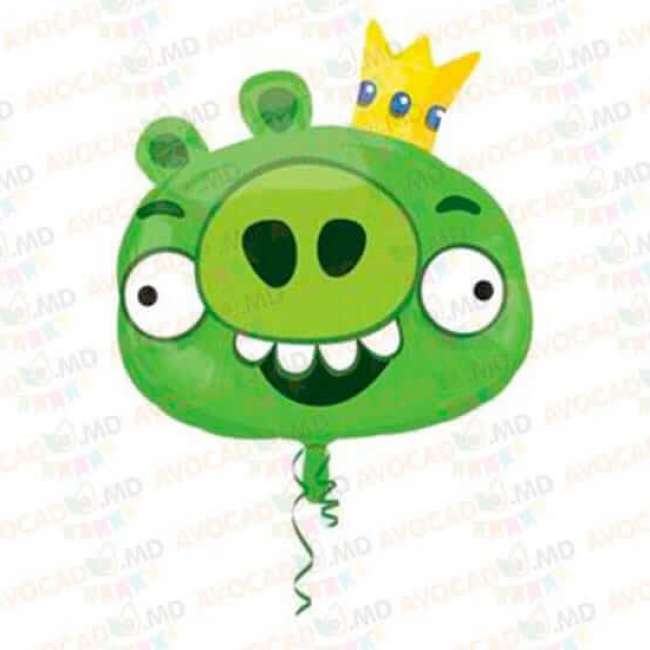 Baloane Angry Birds Green King Pig 58x51cm - Avocado Online