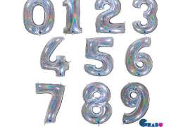 Цифры Голография Серебро 40 in