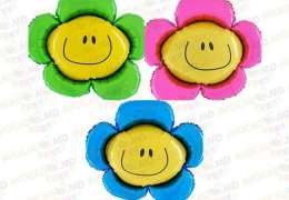 шарики с гелием цветок smiley flower 33''