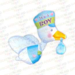 Baloane cu heliu Bundle of Joy Stork - It's a Boy 58x81cm