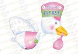 шарики с гелием bundle of joy stork - it's a girl 58x81cm 