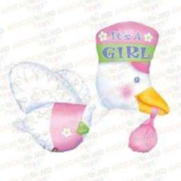 baloane cu heliu bundle of joy stork - it's a girl 58x81cm 