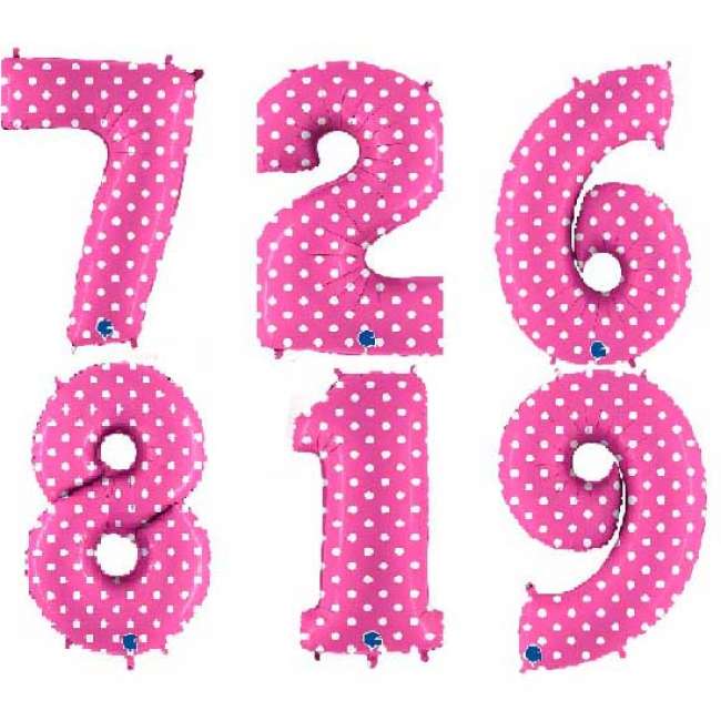 Цифры Grabo Pois Fuxia Megaloon 40 in 102 cm