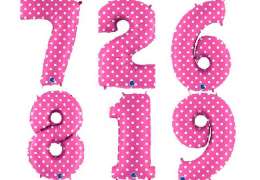Цифры Grabo Pois Fuxia Megaloon 40 in 102 cm