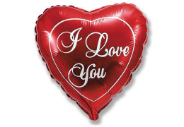 I Love You сердце красное 18 in 45 cm