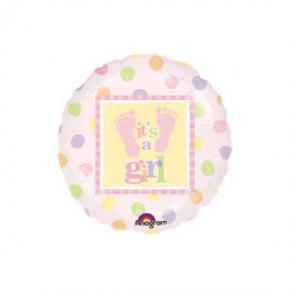 Baloane cu heliu Balon cerc its a girl 43 cm