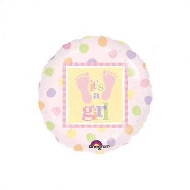 Baloane cu heliu Balon cerc its a girl 43 cm