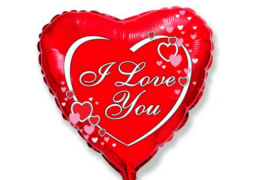 Сердце I Love You c маленькими розовыми сердечками 
