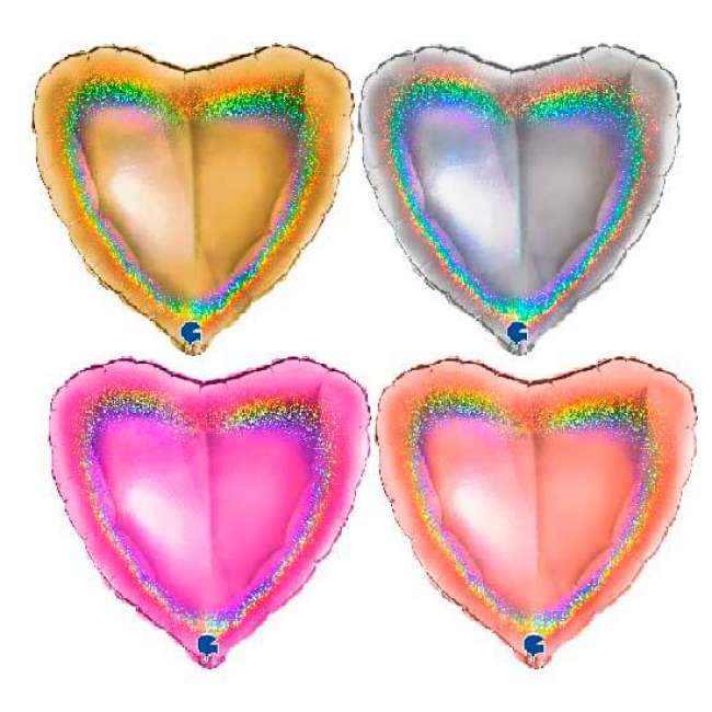 Heart 18 in Glitter Halographic