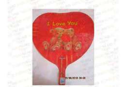 baloane heart red i love you with bears 18'' 