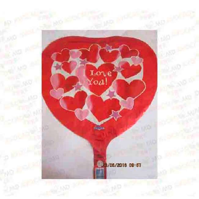 baloane heart red i love you with heart and stars 18'' 