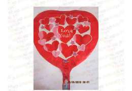 baloane heart red i love you with heart and stars 18'' 