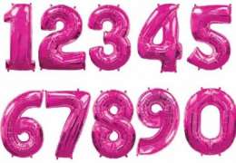 Шары Цифры от 0 до 9 Fuxia