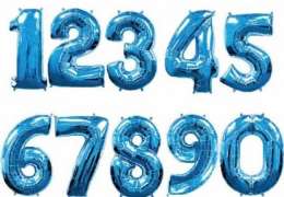 Шары Цифры от 0 до 9 Blue