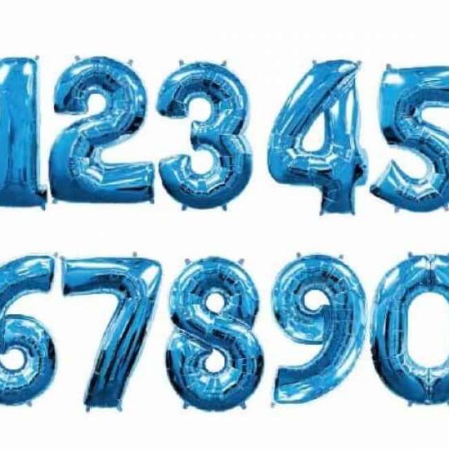 Шары Цифры от 0 до 9 Blue