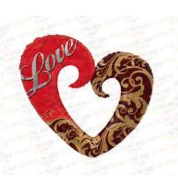 baloane heart love red-gold 81x76cm 