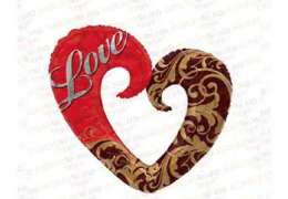 шарики с гелием heart love red-gold 81x76cm 