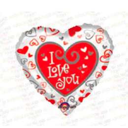 baloane heart i love you white with hearts 18'' 