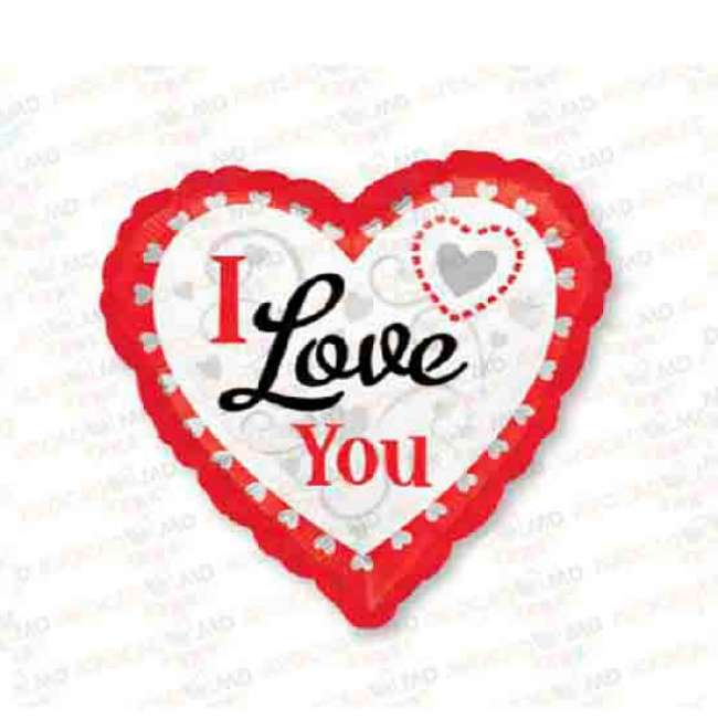 baloane heart i love you white-red 71cm 