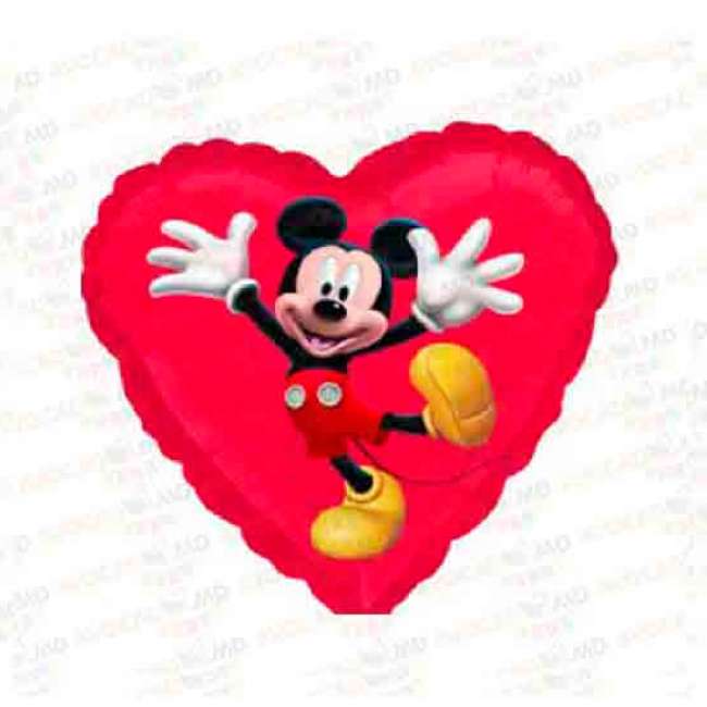 baloane heart red mickey mouse 18'' 